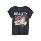 Disney Girls 4-6x Beauty & The Beast Beauty Is Found Within Graphic Tee, Girl's, Size: 4, Dark Grey