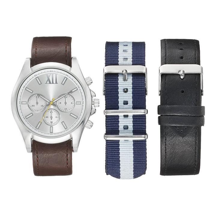 Men's Watch & Interchangeable Band Set, Size: Xl, Multicolor