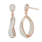 Chrystina Double-oval Crystal Hoop Earrings, Women's, White
