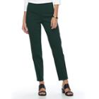 Women's Croft & Barrow&reg; Pull-on Ankle Pants, Size: 14, Dark Green