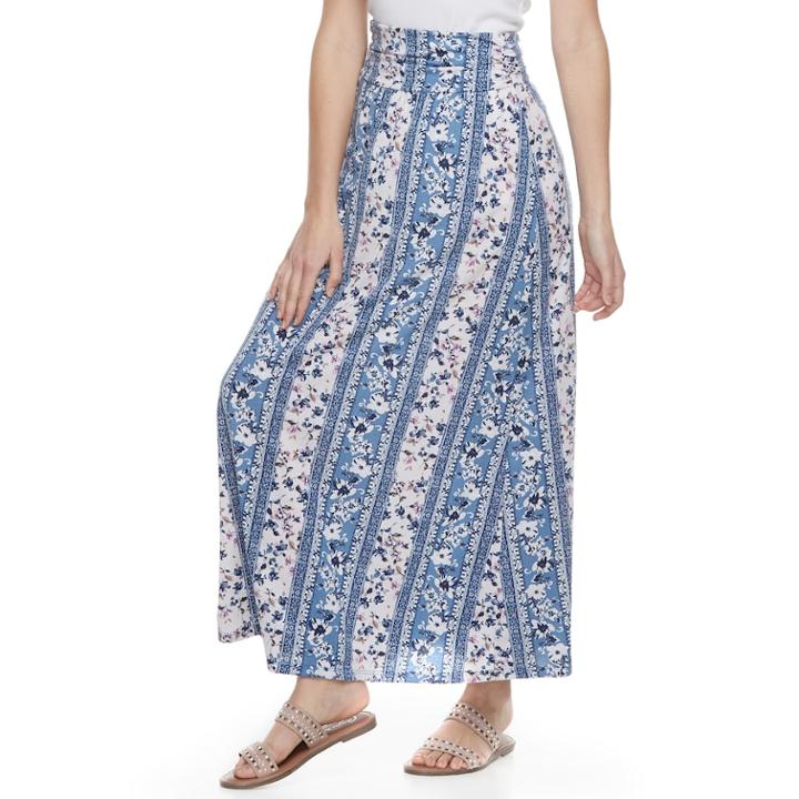 Juniors' Joe B Side-cinch Maxi Skirt, Teens, Size: Small, Brt Blue