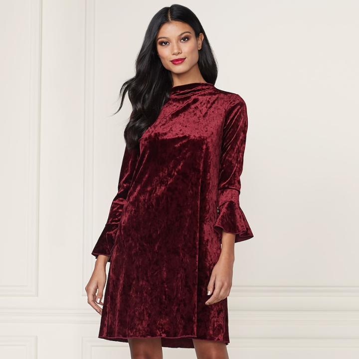 Lc Lauren Conrad Runway Collection Velvet Swing Dress - Women's, Size: Medium, Dark Pink
