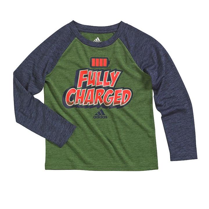 Boys 4-7x Adidas Fully Charged Climalite Tee, Boy's, Size: 5, Dark Green
