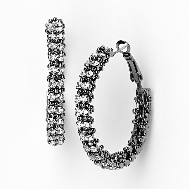 Simply Vera Vera Wang Wrapped Hoop Earrings, Women's, Grey