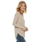 Women's Sonoma Goods For Life&trade; Geometric Twist Cable-knit Sweater, Size: Small, Med Brown