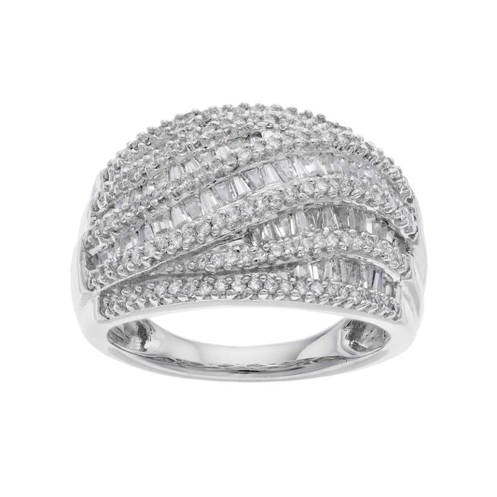 Sterling Silver 1 Carat T.w. Diamond Baguette Ring, Women's, Size: 7, White