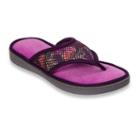 Dearfoams Women's Active Mesh Thong Slippers, Size: Large, Purple Oth