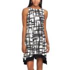 Women's Chaps Shark-bite A-line Dress, Size: Medium, Black