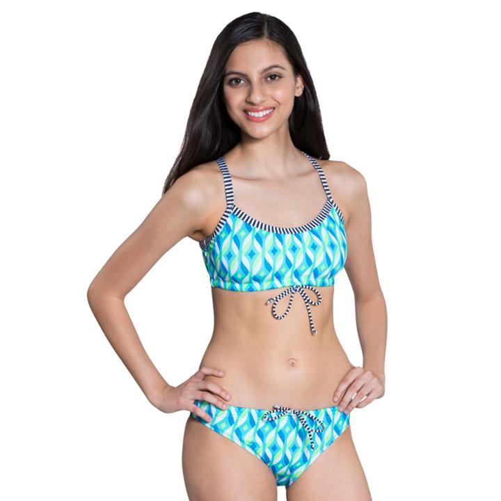 Women's Dolfin Uglies Printed Workout Bikini 2-pc. Set, Size: Large, Turquoise/blue (turq/aqua)