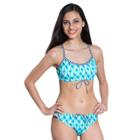 Women's Dolfin Uglies Printed Workout Bikini 2-pc. Set, Size: Large, Turquoise/blue (turq/aqua)