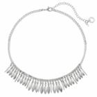 Simply Vera Vera Wang Curved Bar Marquise Fringe Necklace, Women's, Silver