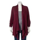 Juniors' Plus Size About A Girl Knit Cardigan, Size: 2xl, Purple Oth