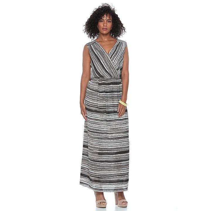 Women's Apt. 9&reg; Faux-wrap Maxi Dress, Size: Medium, White Oth