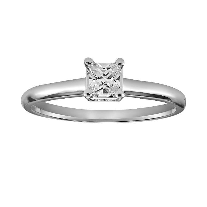 Simply Vera Vera Wang Diamond Engagement Ring In 14k White Gold (1/3 Ct. T.w.), Women's, Size: 6.50