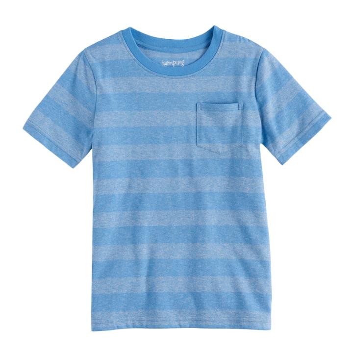 Boys 4-10 Jumping Beans&reg; Striped Pocket Tee, Size: 8, Med Grey