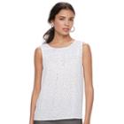 Women's Elle&trade; Pintuck Tank, Size: Medium, White