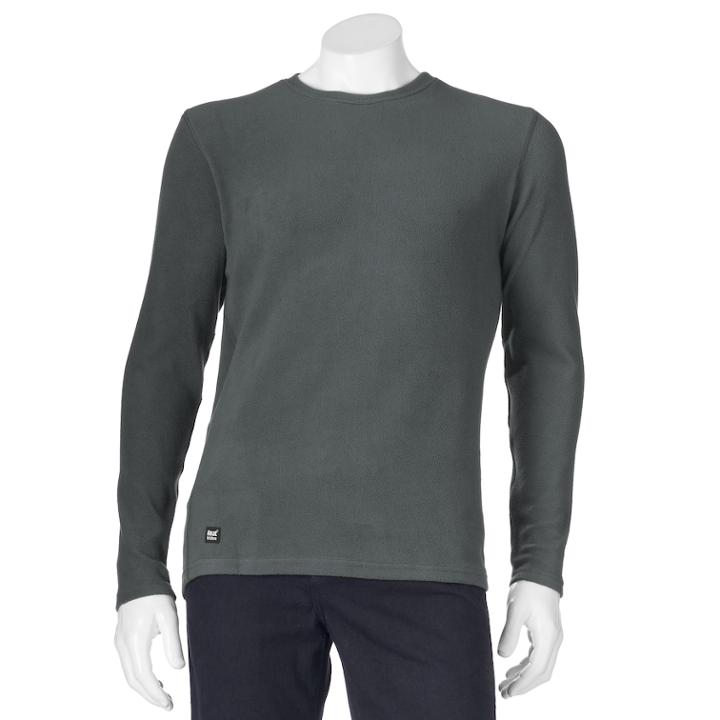 Men's Heat Holders Microfleece Base Layer Performance Crewneck Tee, Size: Medium, Grey (charcoal)