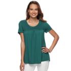 Women's Croft & Barrow&reg; Crochet-yoke Top, Size: Xl, Green