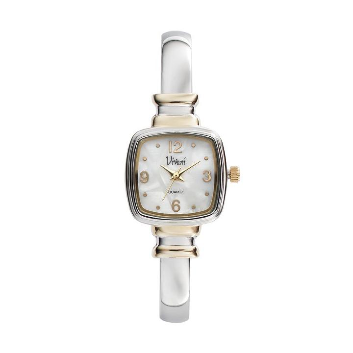 Vivani Women's Two Tone Bangle Watch, Grey