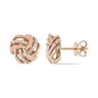 Stella Grace 14k Rose Gold 1/6 Carat T.w. Diamond Love Knot Stud Earrings, Women's, White