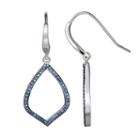 Silver Plated Blue Diamond Accent Teardrop Earrings, Women's