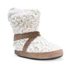 Muk Luks Women's Judie Sweater Knit Boot Slippers, Size: Medium, White Oth