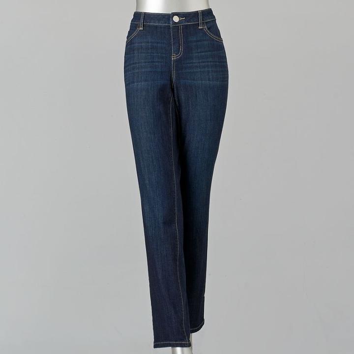 Women's Simply Vera Vera Wang Core Straight-leg Jeans, Size: 2, Dark Blue