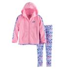 Girls 4-6x Puma Watercolor Hooded Jacket & Leggings Set, Size: 5, Dark Pink
