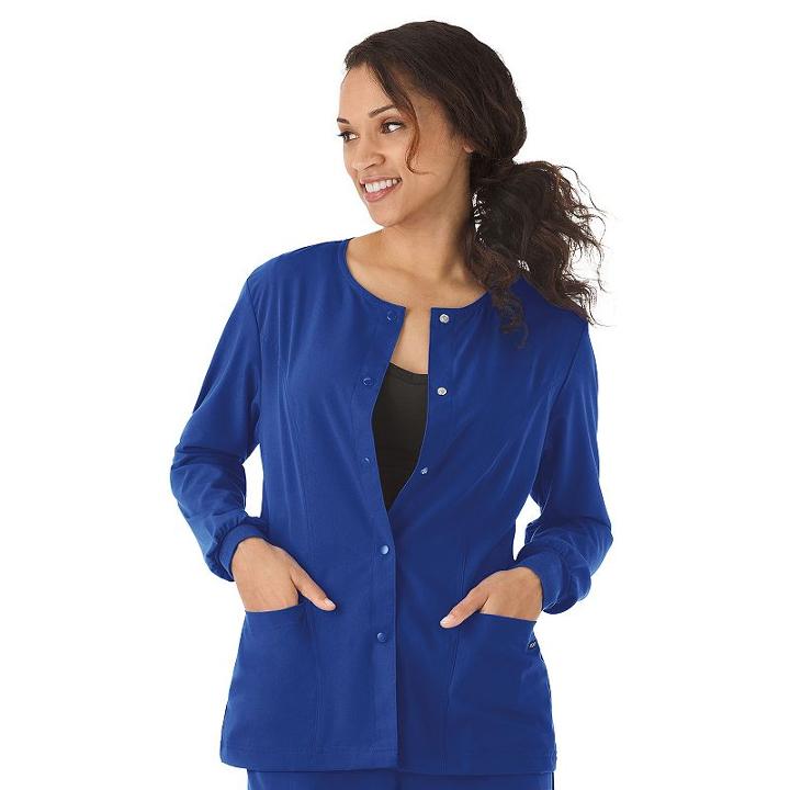 Women's Jockey Scrubs Classic Long Sleeve Jacket, Size: Xl, Dark Blue