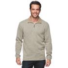 Men's Haggar Classic-fit Sweater Fleece Quarter-zip Pullover, Size: Medium, Dark Beige