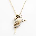 10k Two Tone Gold 1/10-ct. T.w. Diamond Ballerina Pendant, Women's, Yellow