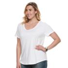 Plus Size Sonoma Goods For Life&trade; Essential V-neck Tee, Women's, Size: 1xl, White