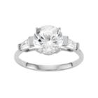 100 Facets Of Love 10k White Gold Lab-created White Sapphire Engagement Ring, Women's, Size: 8