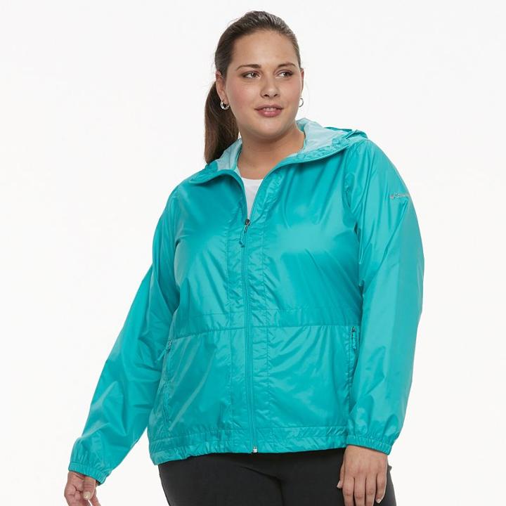 Plus Size Columbia Rain To Fame Hooded Rain Jacket, Women's, Size: 1xl, Green Oth