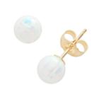 14k Gold Lab-created Opal Ball Stud Earrings, Women's, White