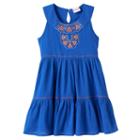 Girls 4-6x Nannette Embroidered Tiered Dress, Girl's, Size: 6, Blue