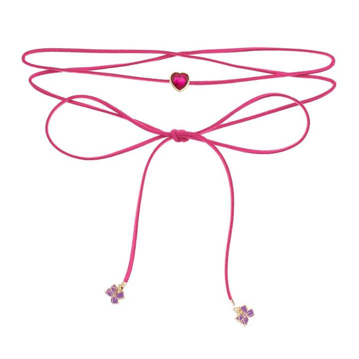 Girls 5-12 Jojo Siwa Faux-suede Heart & Bow Charm Wrap Choker Necklace, Multicolor