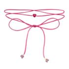 Girls 5-12 Jojo Siwa Faux-suede Heart & Bow Charm Wrap Choker Necklace, Multicolor