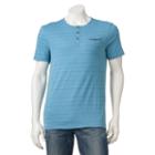 Men's Rock & Republic Textured Henley Tee, Size: Medium, Turquoise/blue (turq/aqua)