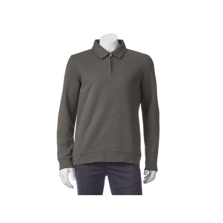 Big & Tall Croft & Barrow&reg; Fleece Quarter-zip Polo, Men's, Size: L Tall, Dark Grey
