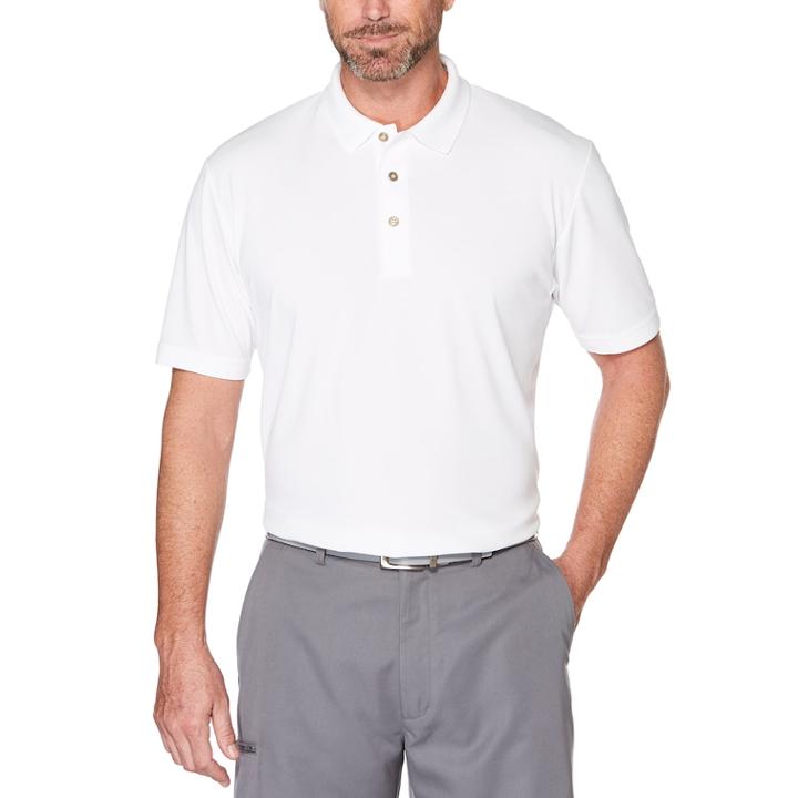 Men's Grand Slam Motionflow 360 Regular-fit Textured Performance Golf Polo, Size: Xxl, White