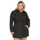 Plus Size Weathercast Bonded Trench Coat, Women's, Size: 2xl, Black