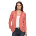 Women's Napa Valley Openwork Cardigan, Size: Large, Light Pink