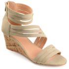 Journee Collection Loki Women's Wedge Sandals, Size: Medium (7), Med Beige