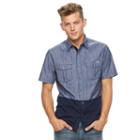 Men's Rock & Republic Colorblock Button-down Shirt, Size: Medium, Blue