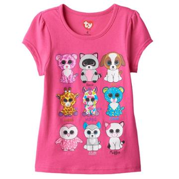 Girls 4-6x Ty Beanie Boos Graphic Tee, Girl's, Size: 5, Pink