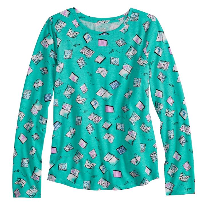 Girls 7-16 & Plus Size So&reg; Long Sleeve Core Tee, Size: 20 1/2, Light Blue