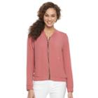 Women's Harve Benard Embellished Bomber Jacket, Size: Medium, Brt Pink
