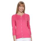 Women's Croft & Barrow&reg; Button Down Cardigan, Size: Xl, Med Pink