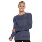 Women's Tek Gear&reg; Crewneck Thumb Hole Sweatshirt, Size: Xl Tall, Dark Blue